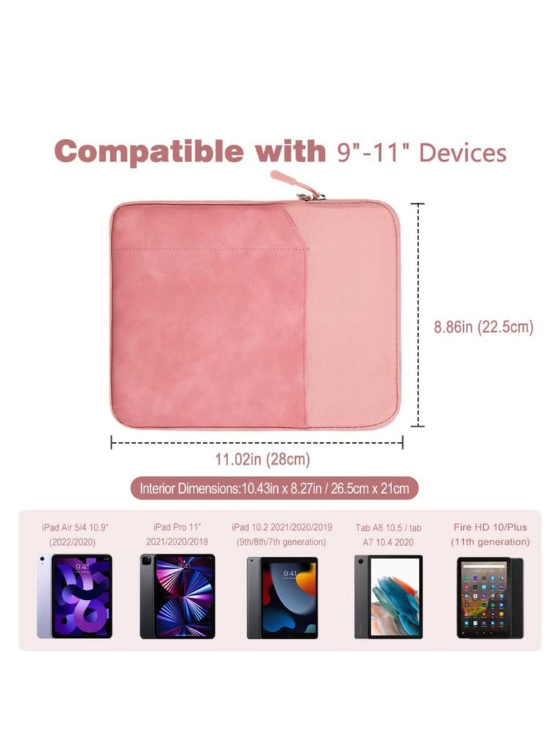 شنطة كم 11 انش بجيب للموبايل وشاحن ايباد 10.9 انش جراب للاجهزة اللوحية لون زهري - Image 2