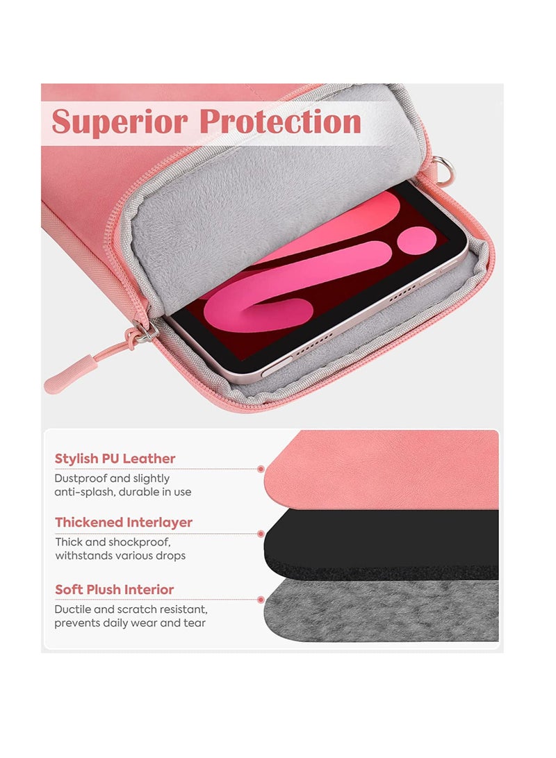 شنطة كم 11 انش بجيب للموبايل وشاحن ايباد 10.9 انش جراب للاجهزة اللوحية لون زهري - Image 5