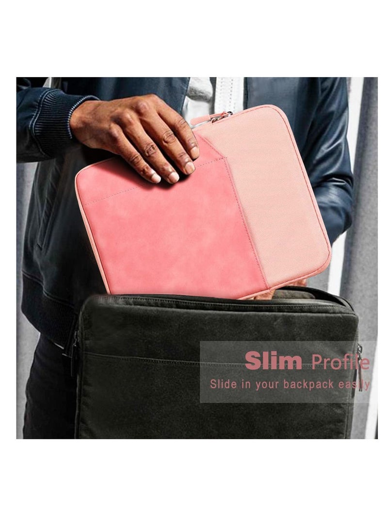 شنطة كم 11 انش بجيب للموبايل وشاحن ايباد 10.9 انش جراب للاجهزة اللوحية لون زهري - Image 4