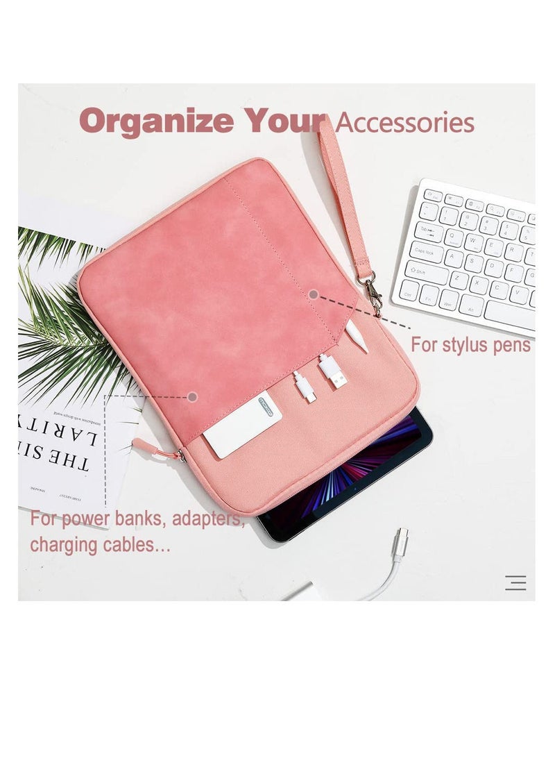 شنطة كم 11 انش بجيب للموبايل وشاحن ايباد 10.9 انش جراب للاجهزة اللوحية لون زهري - Image 3