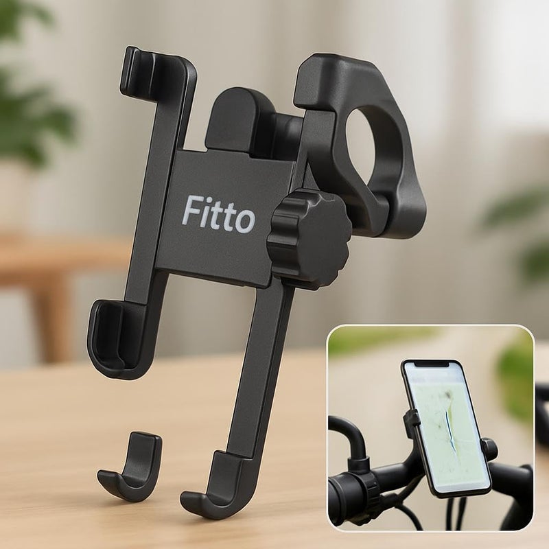 Fitto Metal Mobile Holder for Bike and Bicycle, Black - Image 3