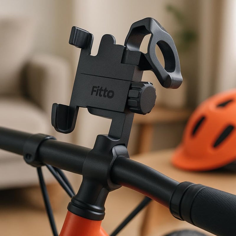 Fitto Metal Mobile Holder for Bike and Bicycle, Black - Image 2
