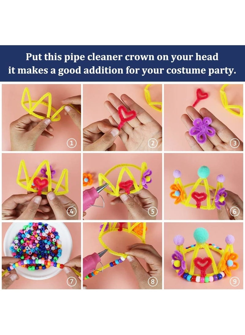 SYOSI Pipe Cleaners, 200 Multi-Color Craft Stems Randomly Selected for Arts and Crafts Projects, Soft Flexible and Bendable, Perfect for DIY Crafts School Art Supplies and Creative Projects - Image 5