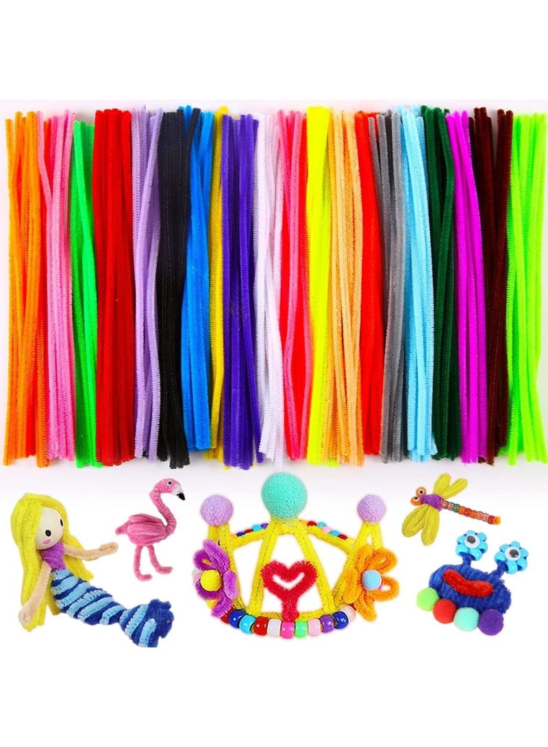 SYOSI Pipe Cleaners, 200 Multi-Color Craft Stems Randomly Selected for Arts and Crafts Projects, Soft Flexible and Bendable, Perfect for DIY Crafts School Art Supplies and Creative Projects - Image 1