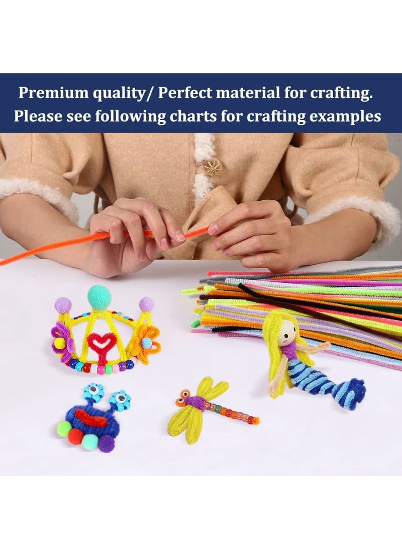 SYOSI Pipe Cleaners, 200 Multi-Color Craft Stems Randomly Selected for Arts and Crafts Projects, Soft Flexible and Bendable, Perfect for DIY Crafts School Art Supplies and Creative Projects - Image 2