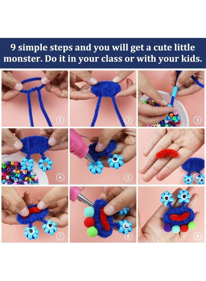 SYOSI Pipe Cleaners, 200 Multi-Color Craft Stems Randomly Selected for Arts and Crafts Projects, Soft Flexible and Bendable, Perfect for DIY Crafts School Art Supplies and Creative Projects - Image 4