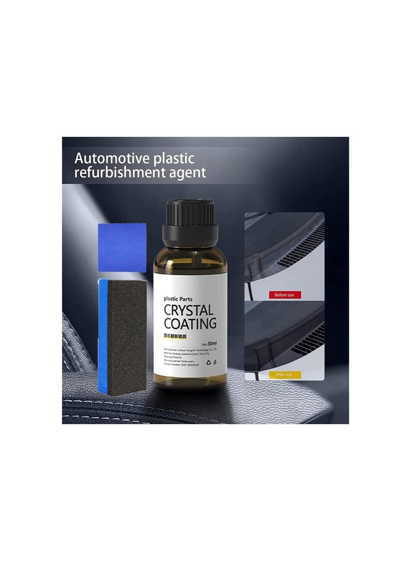 Crystal Coating for Car Plastic, Cristal Coating para PlÁstico Del Carro, LÍquido para El PlÁstico Del Carro, Plastics Parts Refurbish Agent, Plastic Parts Crystal Coating for Car (2pcs)