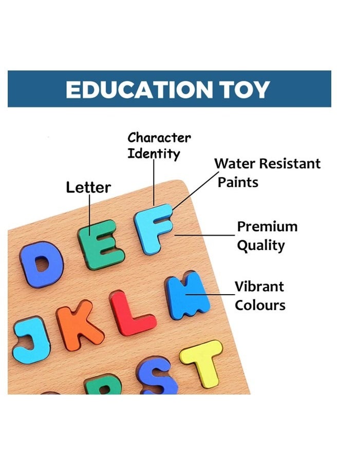 We Happy 53 Pieces of Wooden Board Learning Toy A to Z Alphabet, 1 to 20 Counting Numbers, Multiple Shapes Educational Activity Game for Kids (Set of 2)  - Image 5