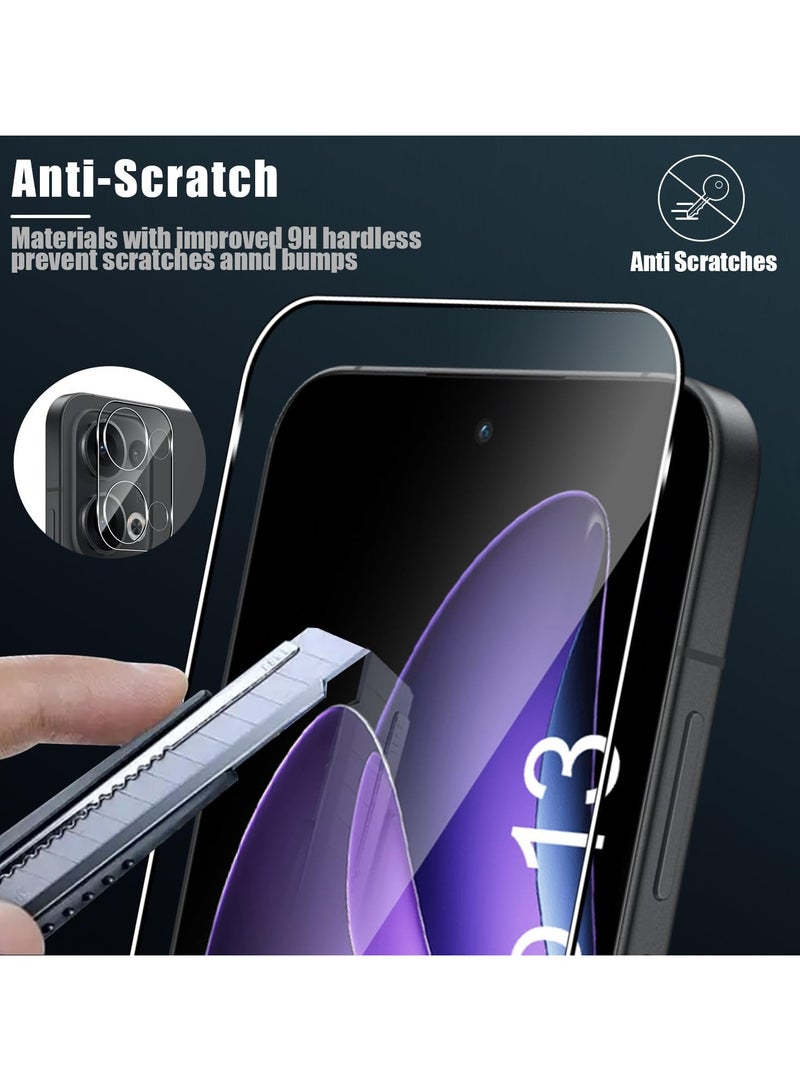 2 Pcs Oppo Reno 13 5G Tempered Glass Screen Protector and Camera Protector, 9H Hardness, Anti-scratch, Anti-bubble Screen Protector - Image 3
