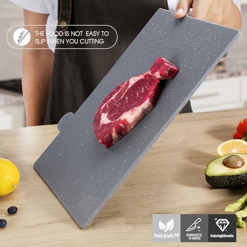 Masthome Index Chopping Board Set, 4-Pieces Plastic Cutting Boards with Food Icons and Storage Stand, BPA Free, Dishwasher Safe, Professional Chopping Board Set for Kitchen - Image 4