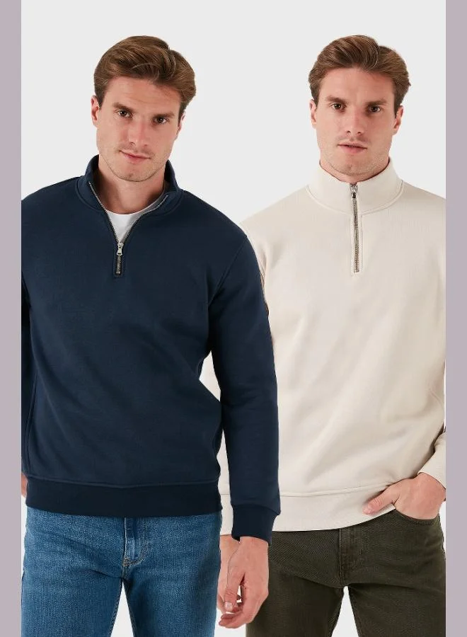 Buratti Buratti Cotton Regular Fit Stand-Up Collar 2-Pack Men's Sweatshirt 59052592S2