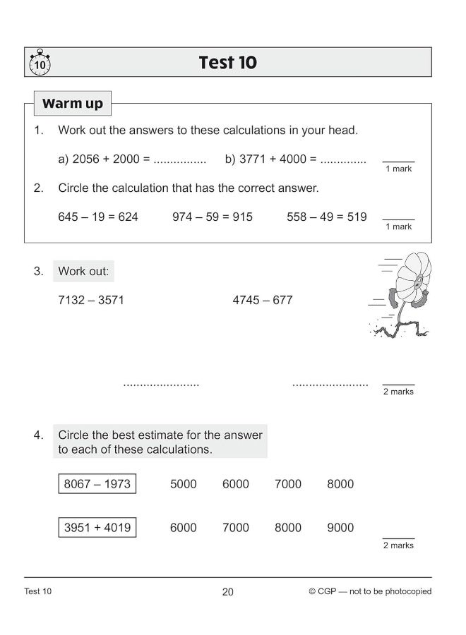 اختبارات الرياضيات لمدة 10 دقائق للصف KS2 السنة 4: الجمع والطرح - Image 4