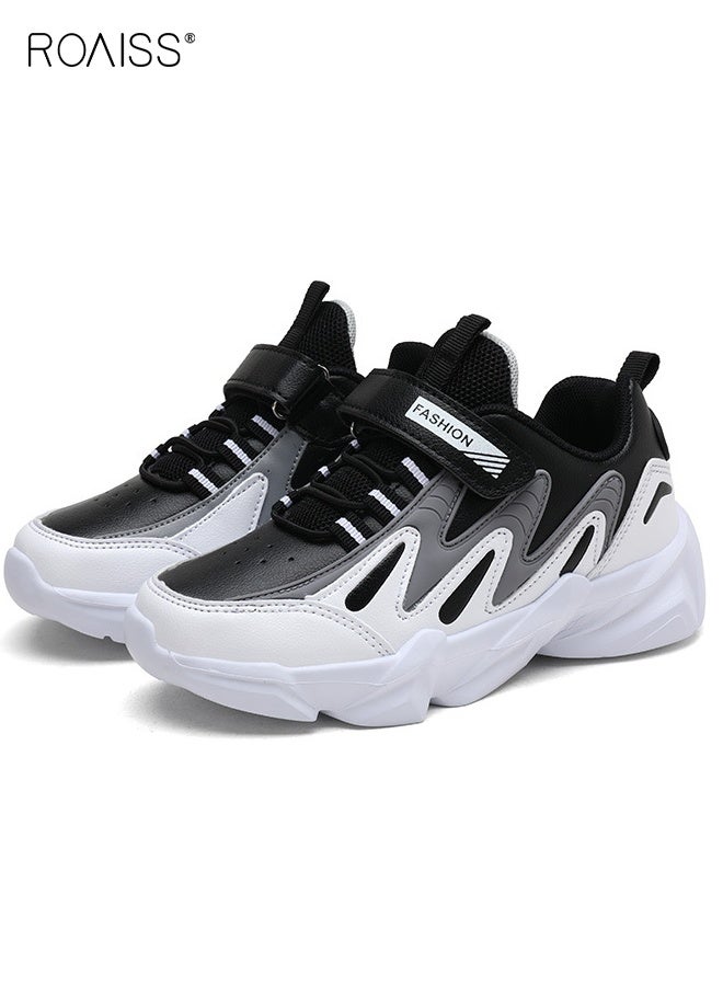 roaiss Boys Fashion Chunky Sneakers, Comfortable Sneakers with Hook-and-loop Closure, Breathable Platform Shoes with Non-slip Soles, Suitable for Daily Wear and Outdoor Activities - Image 4