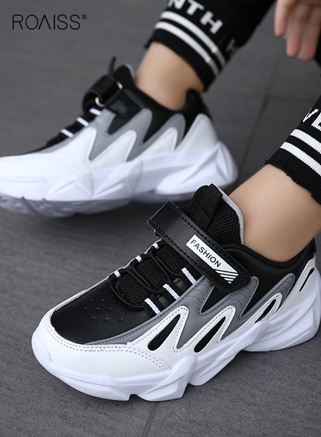 roaiss Boys Fashion Chunky Sneakers, Comfortable Sneakers with Hook-and-loop Closure, Breathable Platform Shoes with Non-slip Soles, Suitable for Daily Wear and Outdoor Activities - Image 2