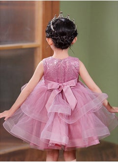 DUNISO Girls Dress, Sequins Tutu Dress, Sleeveless Flower Design Party Dresses With Tutu Skirt, Flower Girl Dresses for Toddler Princess Birthday Party  - Image 2