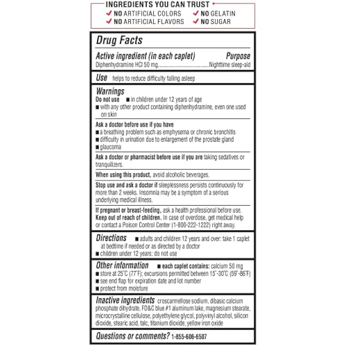 Force Factor Somnapure Clinical Strength Sleep Aid for Adults, Diphenhydramine HCl, Non-Habit-Forming, Nighttime Sleep Support, 30 Caplets - Image 5