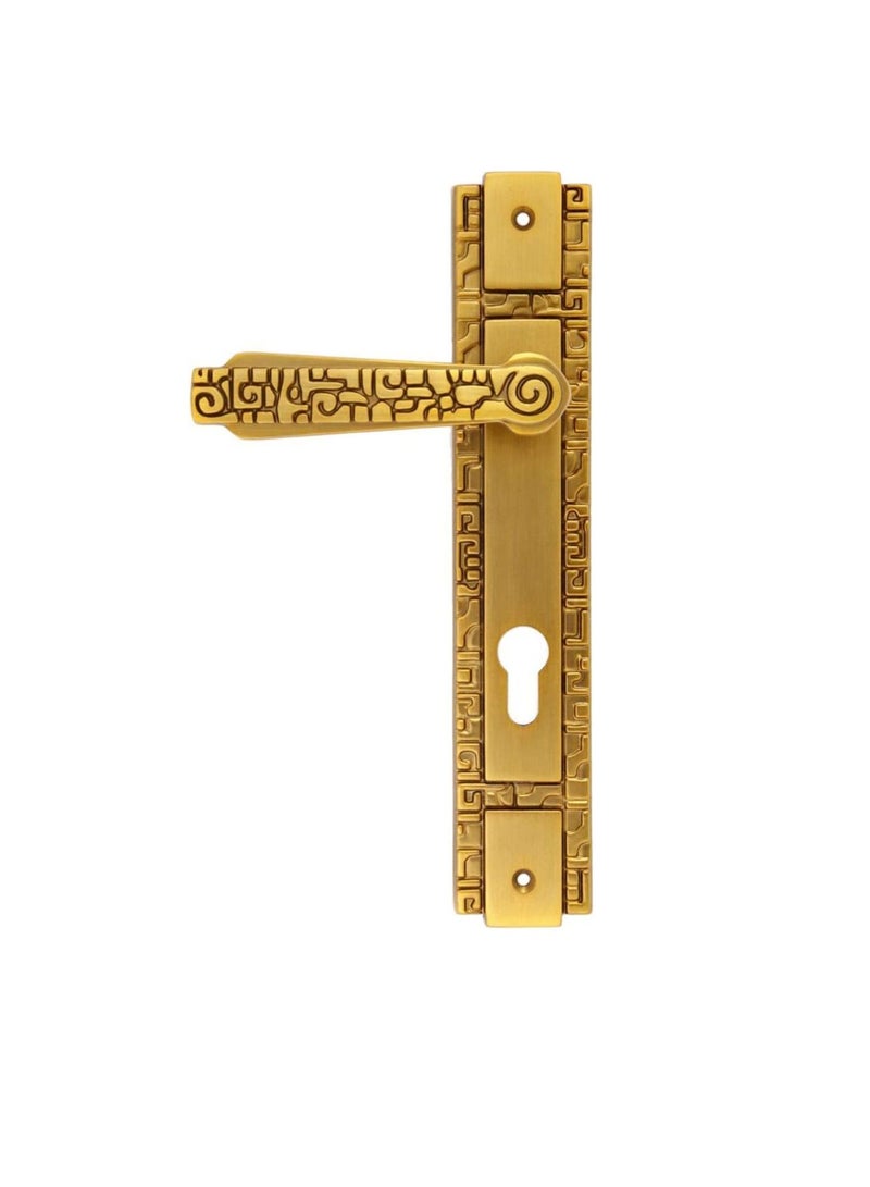Robustline Lever Handle Antique Brass with Lock - Image 2