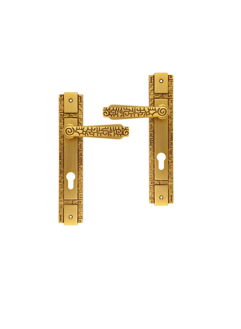 Robustline Lever Handle Antique Brass with Lock - Image 1