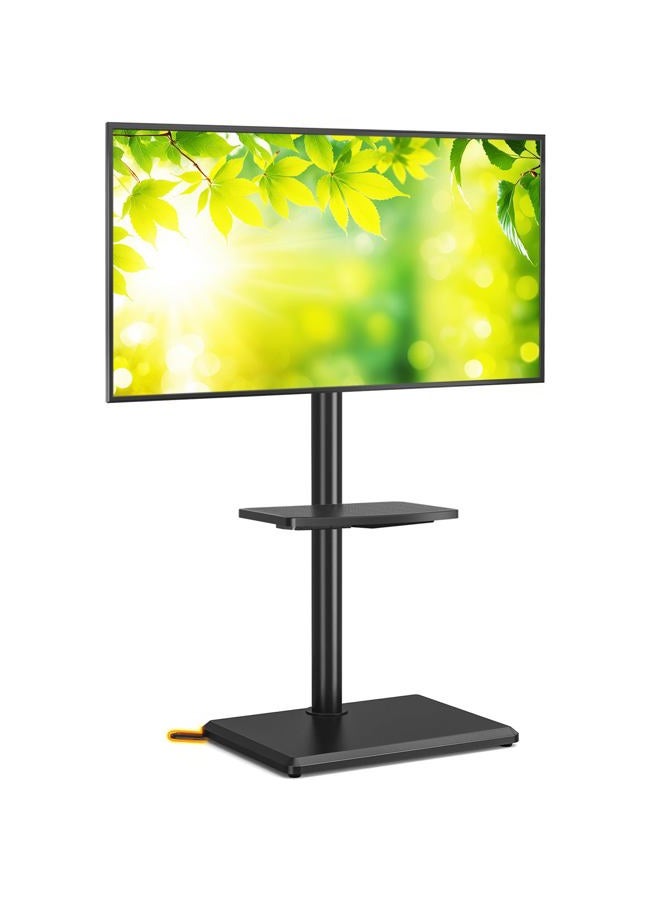 5Rcom Floor TV Stand with Mount for 32-60 inch TVs, Swivel and Height Adjustable Floor Standing TV Stands with Wood Base, Tall TV Stand with Shelf up to 88 lbs for Living Room, Bedroom and Corner - Image 1