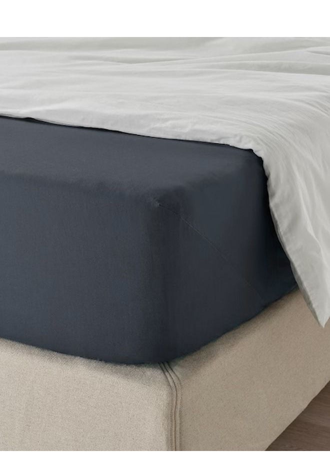 ماركة غير محددة - شرشف سرير مفرد أسود 90x200 سم - Image 1