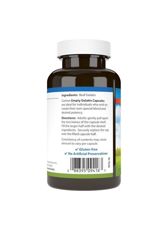 Carlson - Empty Gelatin #2 Capsules, Size #2, Empty Gelatin Capsules, Easy to Separate & Fill, Empty Capsules, Gel Caps, 200 Capsules - Image 3