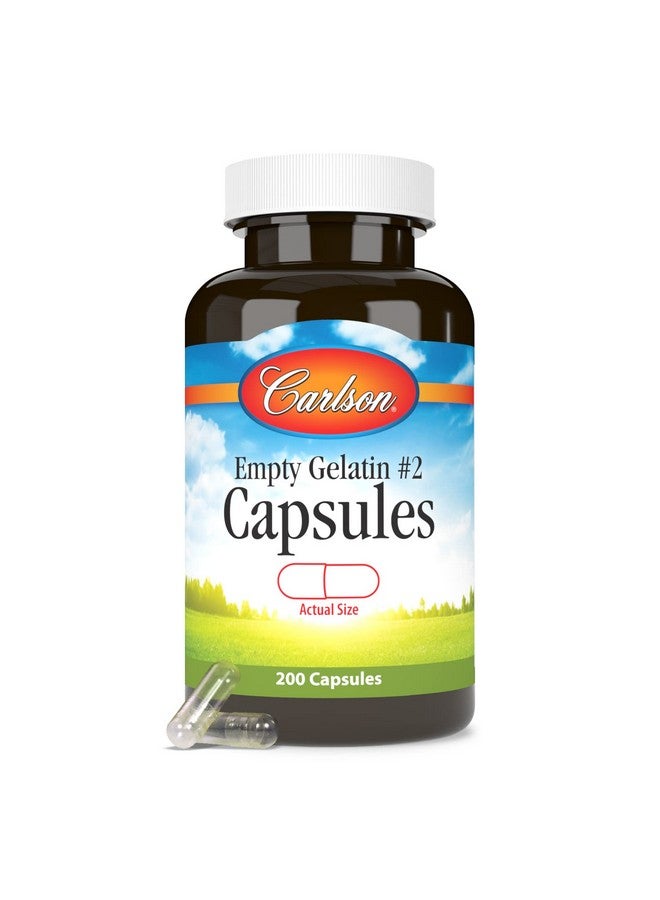Carlson - Empty Gelatin #2 Capsules, Size #2, Empty Gelatin Capsules, Easy to Separate & Fill, Empty Capsules, Gel Caps, 200 Capsules - Image 5
