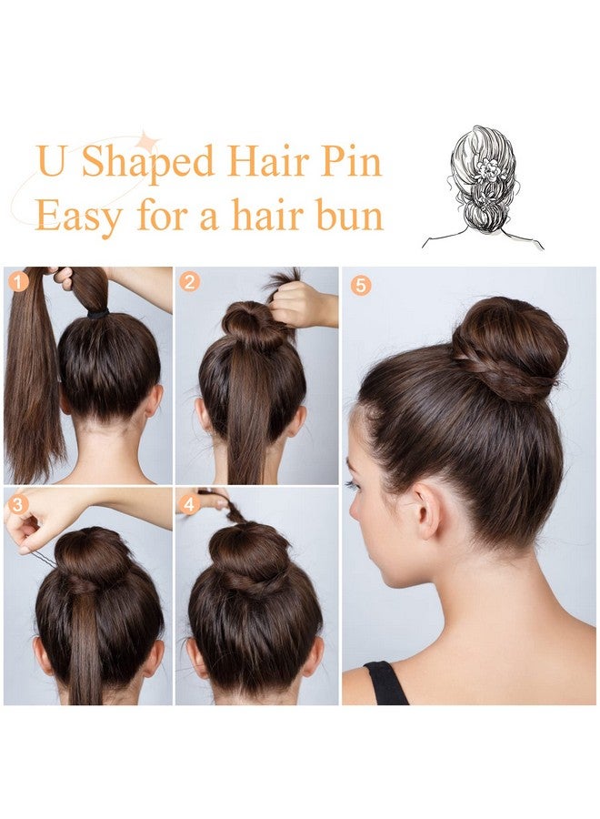 IKOCO Hair Pins For Women Ikoco 2 Inch And 2.75 Inch Hair Pins For Buns Brown U Shaped Hair Pins With Storage Box 50Pcs Of Each Size - Image 4