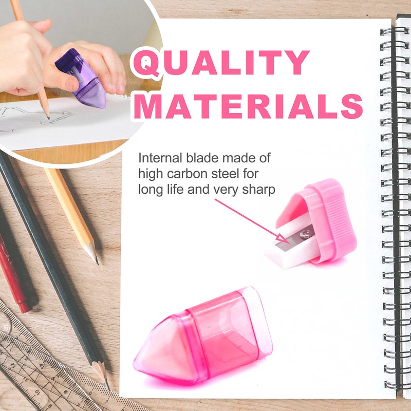 Sonuimy Manual Pencil Sharpeners With Eraser  Compact Small Colored Pencil Sharpener  Handheld Pencil Sharpener For No.2/Hb Pencil Kids Adults Students School Class Home Office (Built-In Eraser) - Image 4