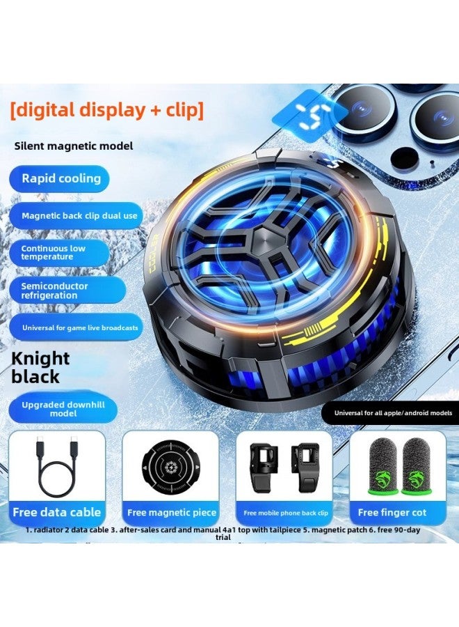 Mobile Phone Radiator Magnetic Semiconductor Cooling Artifact IPad Tablet Back Clip Fan Game E-sports Live Broadcast-Color:【bing Ning Digital Display Model】❄Tec Three-speed Refrigeration❄Seconds To Freezing Point❄Universal For Apple And Android❄Free Finger Cot + Back Clip - Image 1