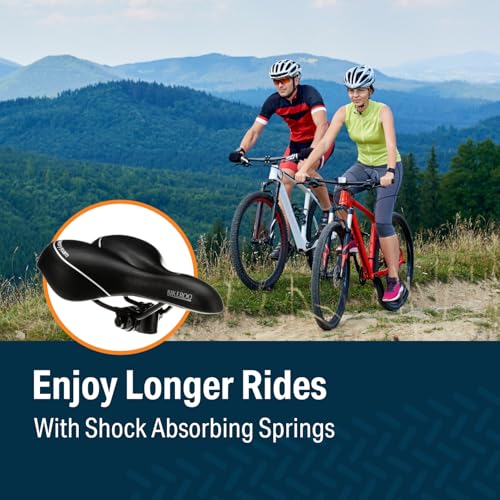 Bikeroo Narrow Nose Road Bike Saddle - Chafe Rub Reduction for Comfort, Flexibility for Street Riding Commuting Stationary Bike Exercise - 7" Wide - Image 2