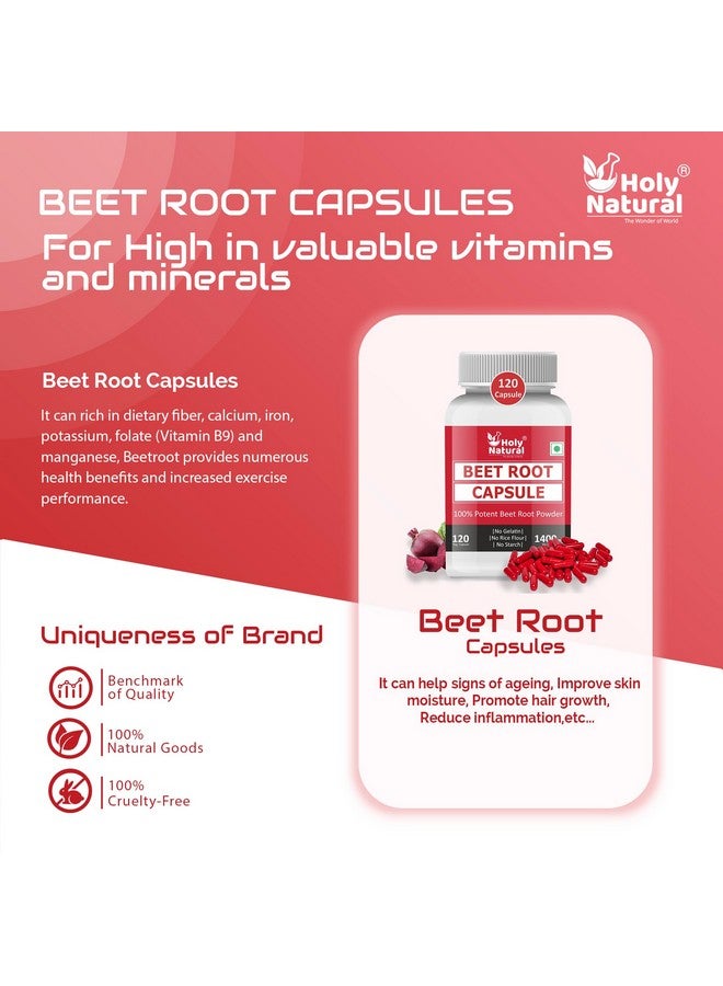 Holy Natural - The Wonder of World Holy Natural Beet Root Capsules - 120 Cap  - Image 3