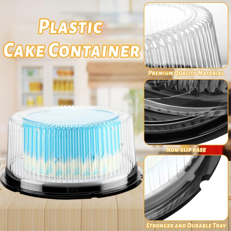Zopeal 20 قطعة حاملة كعكة دائرية 10 بوصة حاوية نقل PET شفافة مع أغطية قبة حاملة بلاستيكية قابلة للتصرف لعرض الكعك - Image 4