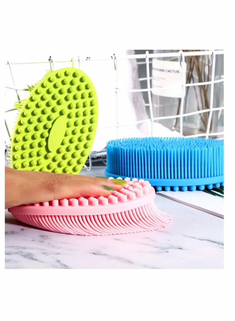 SYOSI Upgrade 2 in 1 Bath and Shampoo Brush, Silicone Body Scrubber for Use in Shower, Exfoliating Body Brush, Premium Silicone Loofah, Head Scrubber, Scalp Massager/Brush, Wet and Dry, Easy to Clean - Image 5