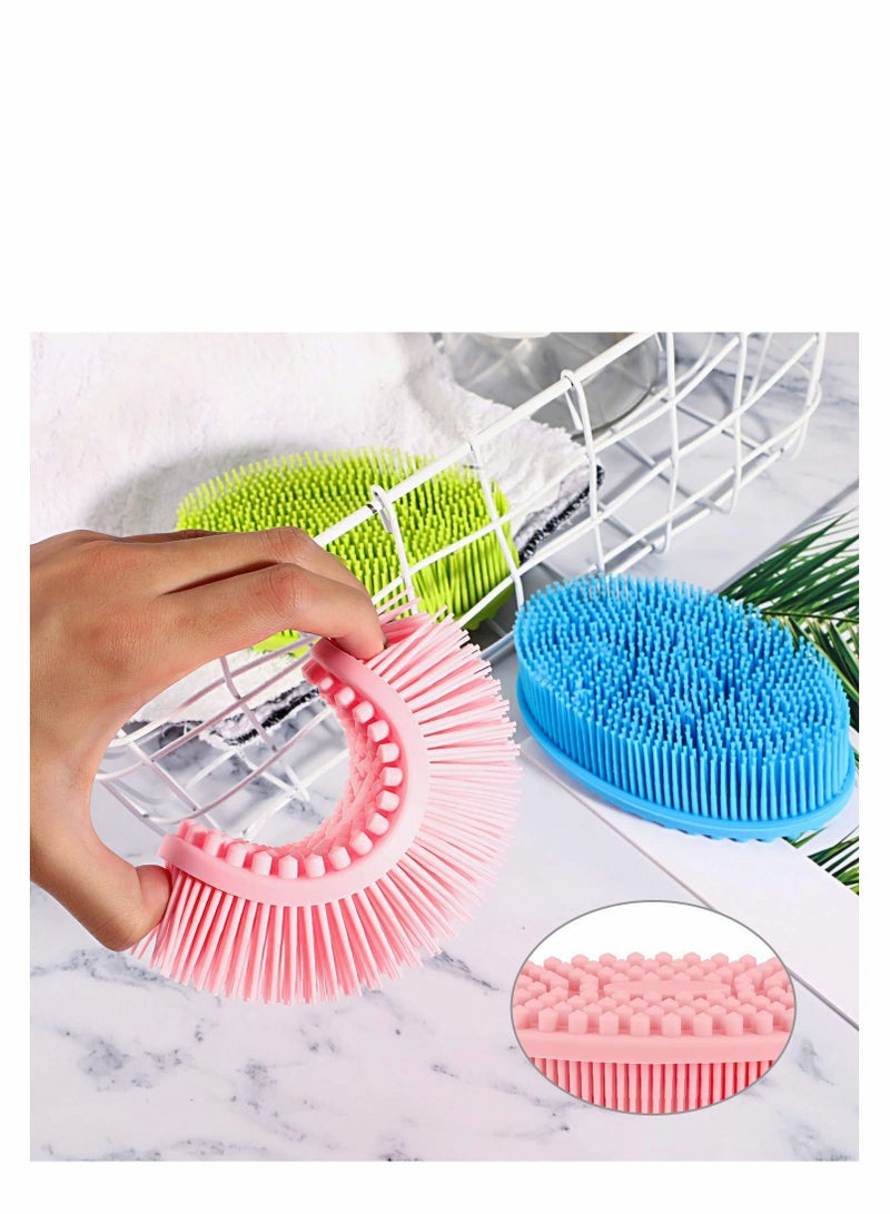 SYOSI Upgrade 2 in 1 Bath and Shampoo Brush, Silicone Body Scrubber for Use in Shower, Exfoliating Body Brush, Premium Silicone Loofah, Head Scrubber, Scalp Massager/Brush, Wet and Dry, Easy to Clean - Image 3