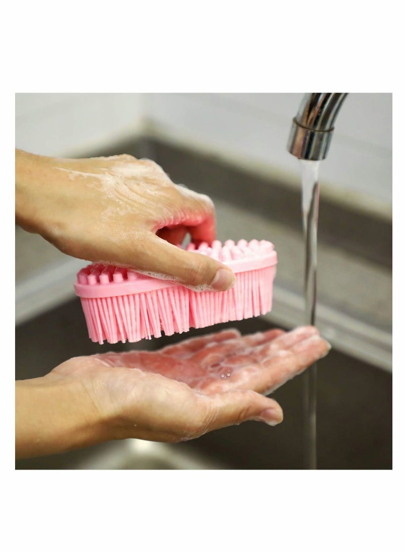 SYOSI Upgrade 2 in 1 Bath and Shampoo Brush, Silicone Body Scrubber for Use in Shower, Exfoliating Body Brush, Premium Silicone Loofah, Head Scrubber, Scalp Massager/Brush, Wet and Dry, Easy to Clean - Image 4