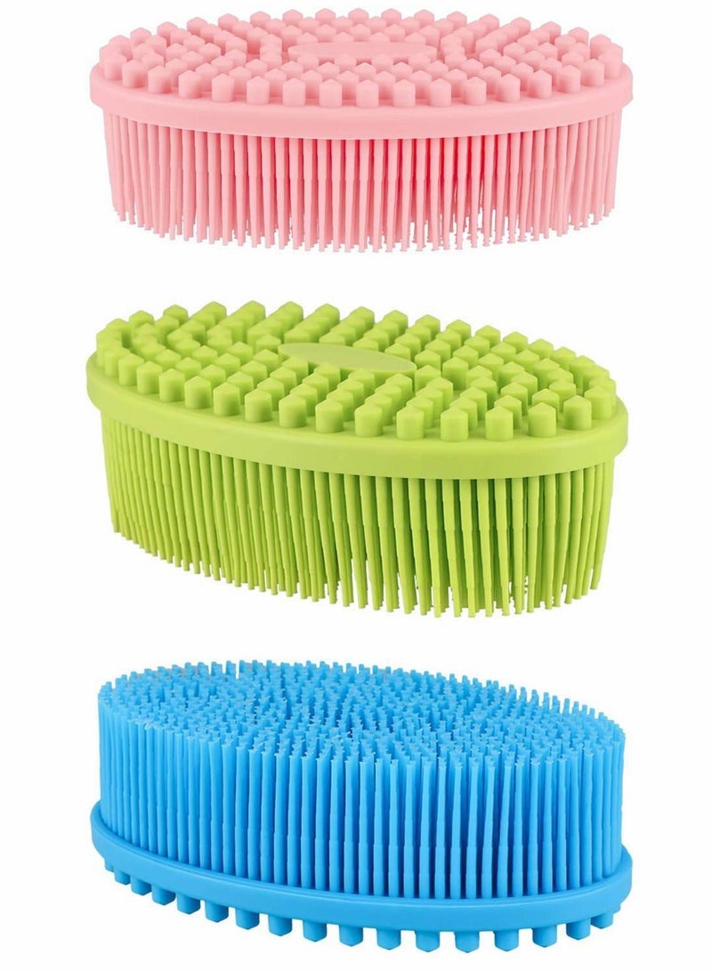SYOSI Upgrade 2 in 1 Bath and Shampoo Brush, Silicone Body Scrubber for Use in Shower, Exfoliating Body Brush, Premium Silicone Loofah, Head Scrubber, Scalp Massager/Brush, Wet and Dry, Easy to Clean - Image 2