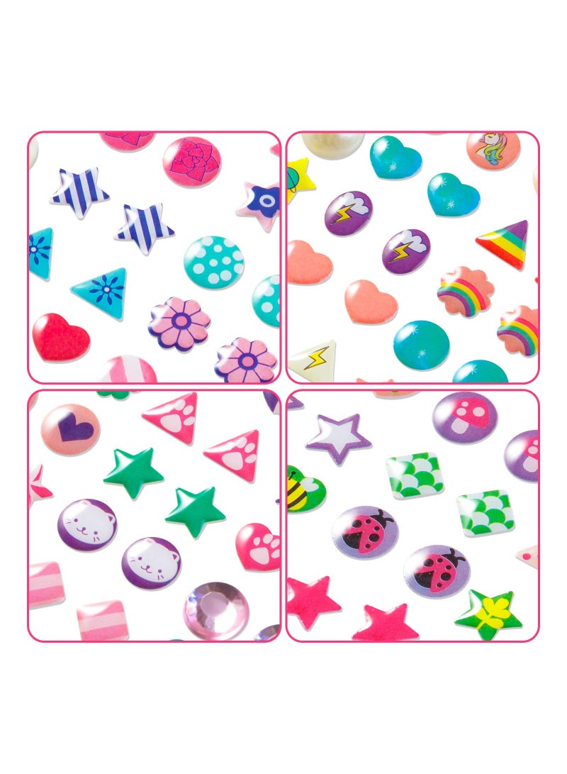SYOSI Sticker Earrings 240 Piece 3D Gems Sticker Girls Sticker Earrings Self-Adhesive Glitter Craft Crystal Stickers Stick on Earrings for Toddlers  - Image 4