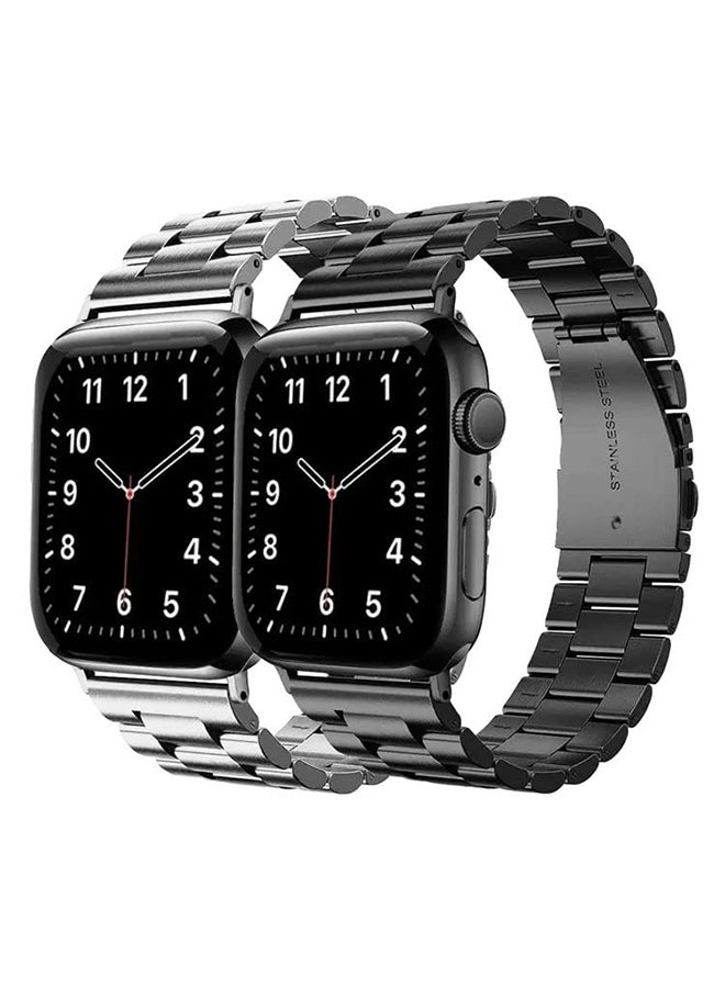 O Ozone Metal Straps For Apple Watch Series 10 | Ultra 2 | 8 Ultra | 9 | 8 | 7 | 6, 49/46/45/44/42mm, Solid Stainless Steel Replacement Wristband - Black - Image 1