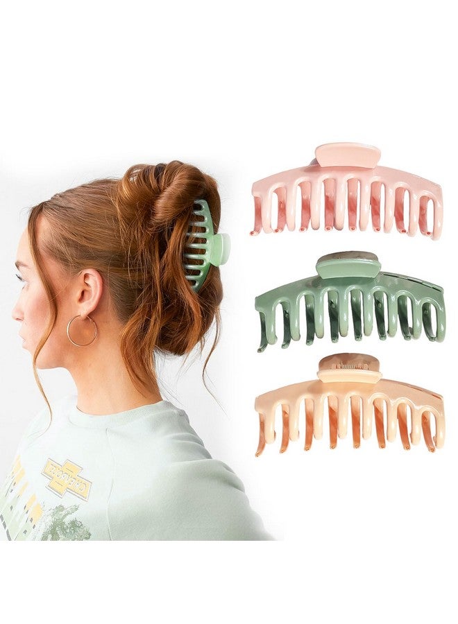 BellaStella Korean Stylish Large Hair Claw Clips Strong Hold Glossy Hair Clutcher Hair Accessories For Women and Girls Pack Of 3 Pcs - Image 1