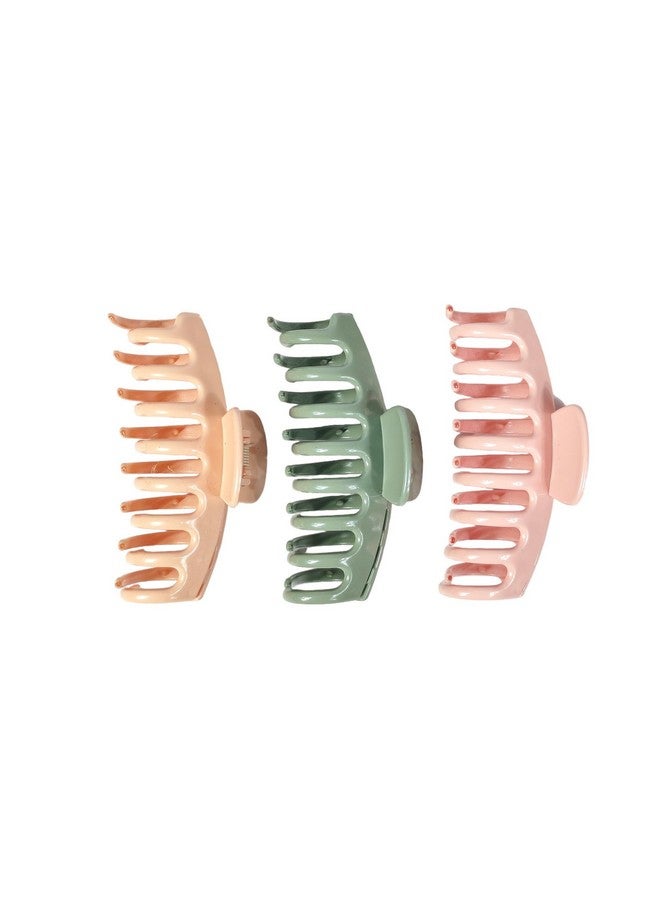 BellaStella Korean Stylish Large Hair Claw Clips Strong Hold Glossy Hair Clutcher Hair Accessories For Women and Girls Pack Of 3 Pcs - Image 4