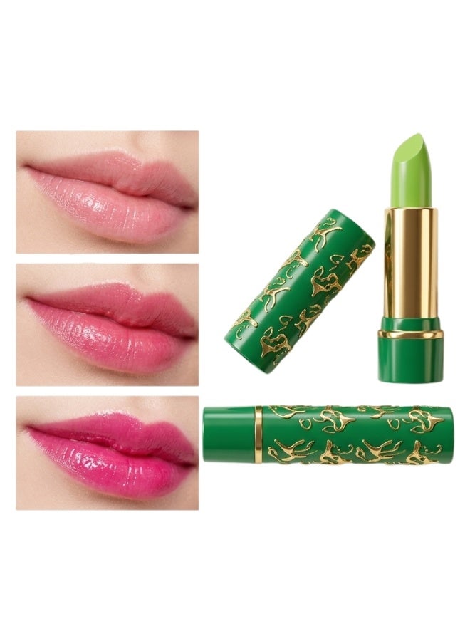pH Color Changing Lipstick, Long Lasting Waterproof Lip Stain with Aloe Vera & Vitamin E, Green, 3.5 g - Image 1