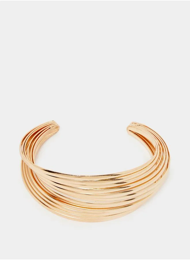 Styli Layered Wide Cuff Bracelet