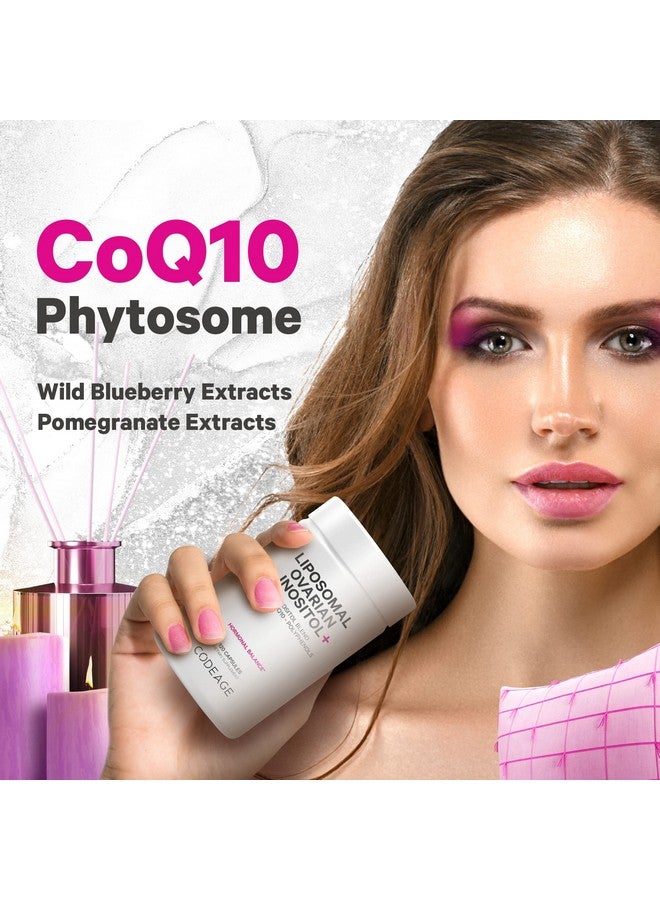 Codeage Liposomal Ovarian Inositol + Supplement Myoinositol Dchiroinositol Folate  Coq10 Phytosome 40:1 Blend For Hormonal Balance And Fertility Support Vegan Nongmo 120 Capsules - Image 5