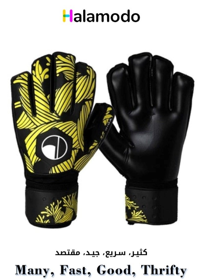 Generic - Football Goalkeeper Gloves 18x8x2 cm, Finger Protection Gloves Black and Yellow, Special Game Protective Gear for Children and Students - Image 1