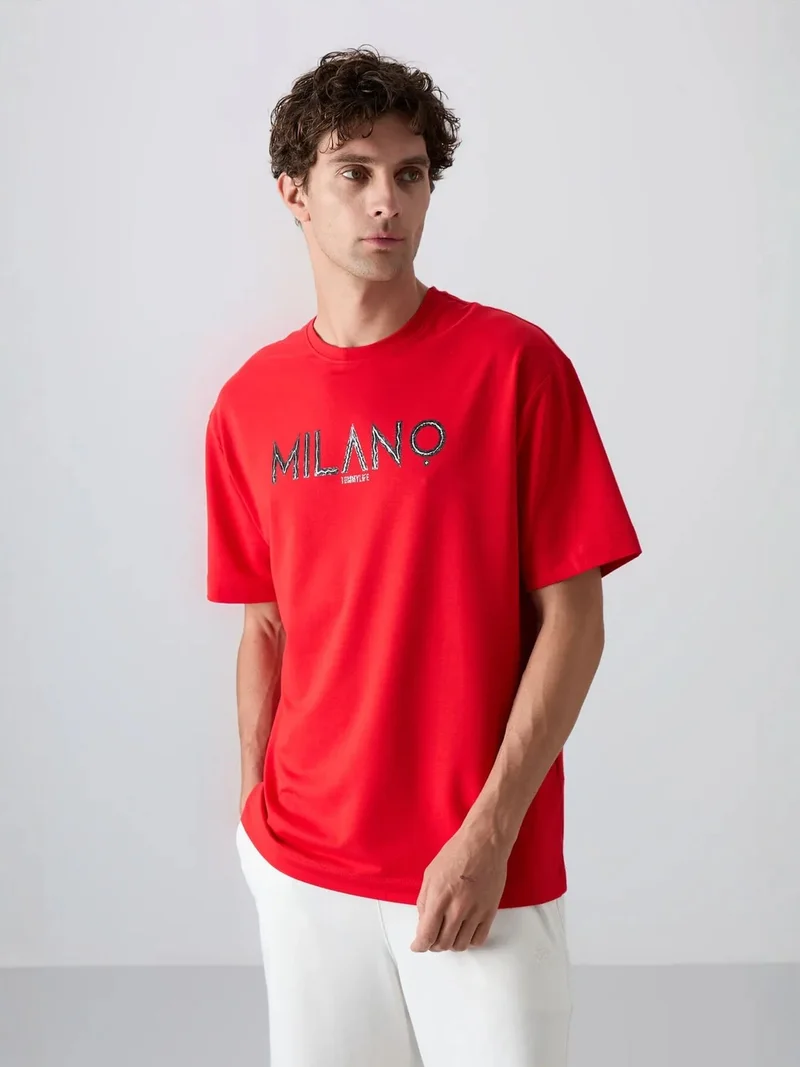 تومي لايف TOMMY Oversized Printed Crew Neck T-Shirt