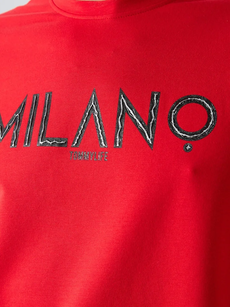 تومي لايف TOMMY Oversized Printed Crew Neck T-Shirt