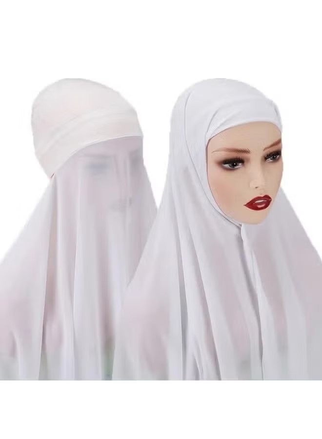 واي جيه وشاح النساء، وشفون ليزر ناعم بألوان حديثة أنيقة، مع منديل قطني مخفي لمزيد من الراحة والثبات العالي على الرأس للنساء - Image 2