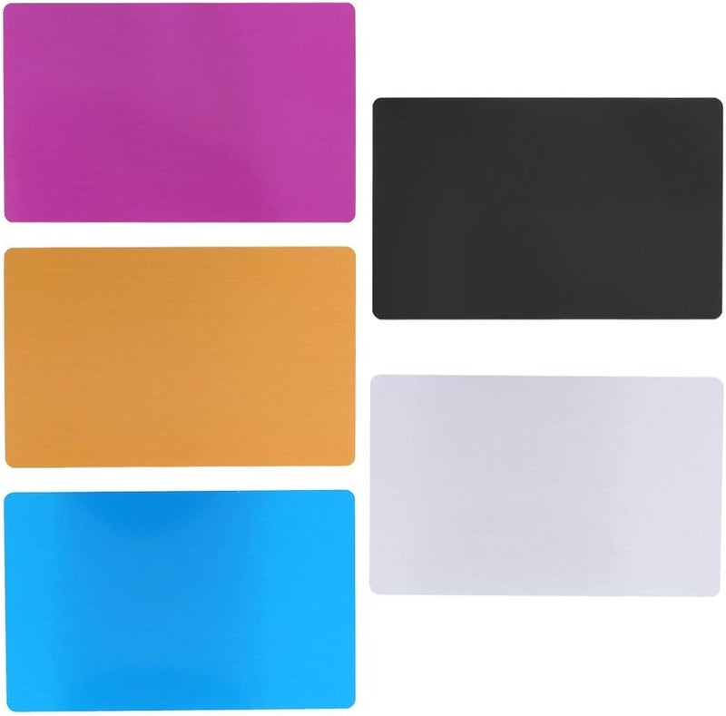 klarako 50Pcs Metal Business Cards Impressive Blanks Mark Engraved Smooth Visiting Name DIY Gift 5 Colors(Black) - Image 4