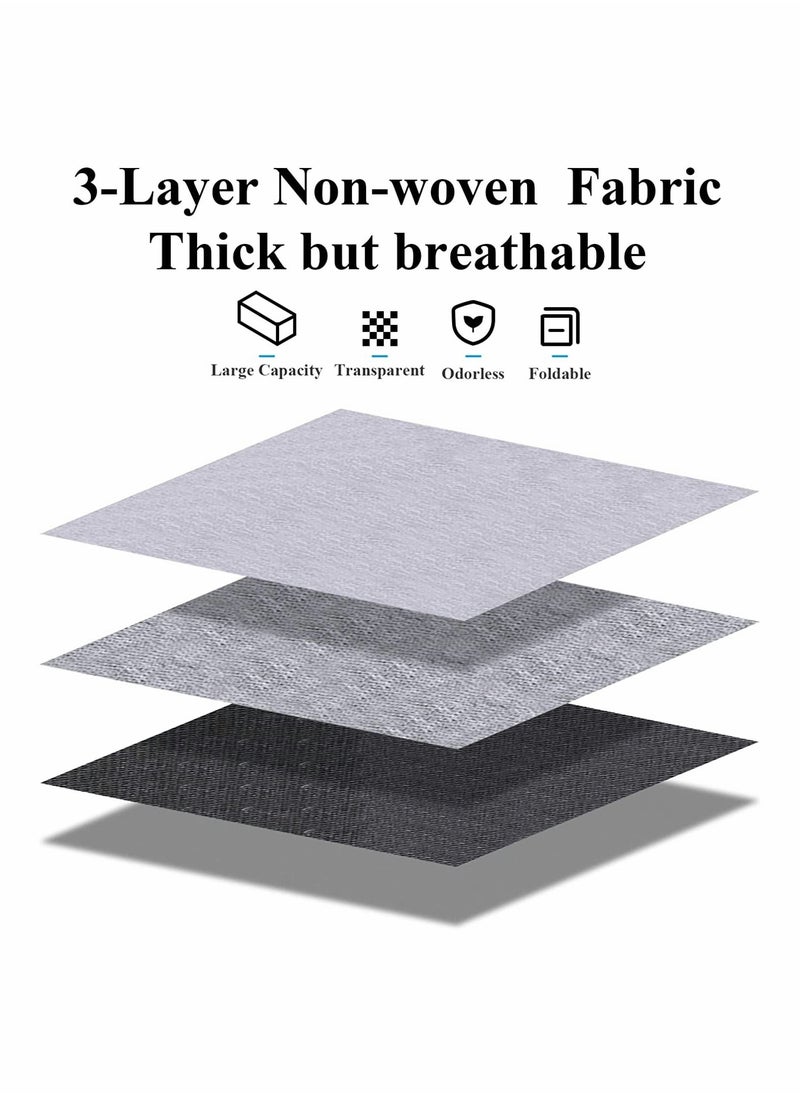 SYOSI - Under Bed Storage 2 Pack Fabric Underbed Storage Containers with Reinforced Handles And Clear Window Foldable Bedroom Organizer Bags Bin for Blankets Clothes Comforters Toys Grey - Image 1