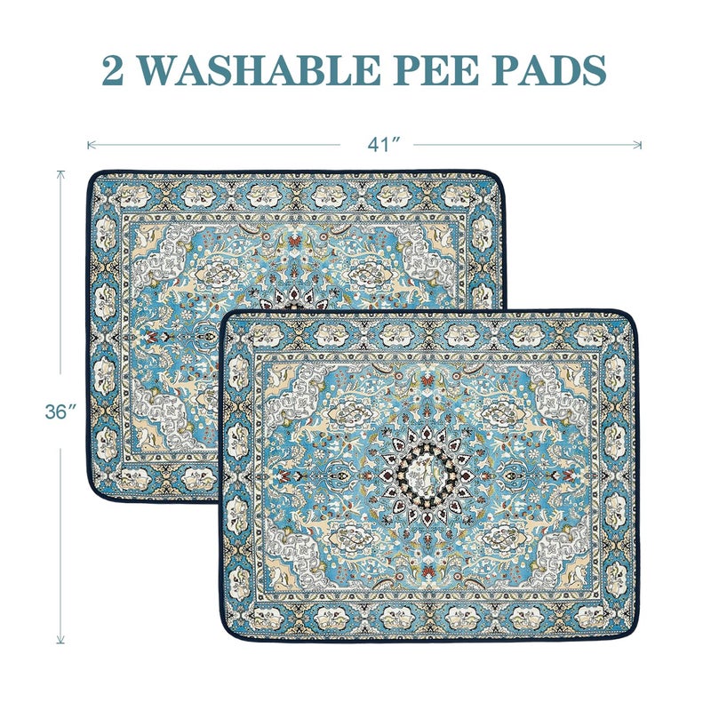Qeils Washable Pee Pads for Dogs, 2 Pack Reusable Puppy Pads 36"x41" Super Absorbent Leakproof Dog Training Pads, Non-Slip Potty Pads for Floor, Crate, Couch, Whelping Pads Litter Mat Pet Supplies - Image 5